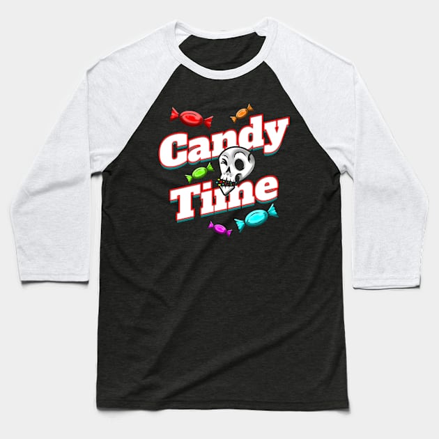 Trick Or Treat Candy Time Sweets And Fun On Halloween Baseball T-Shirt by SinBle